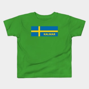 Kalmar City in Swedish Flag Kids T-Shirt